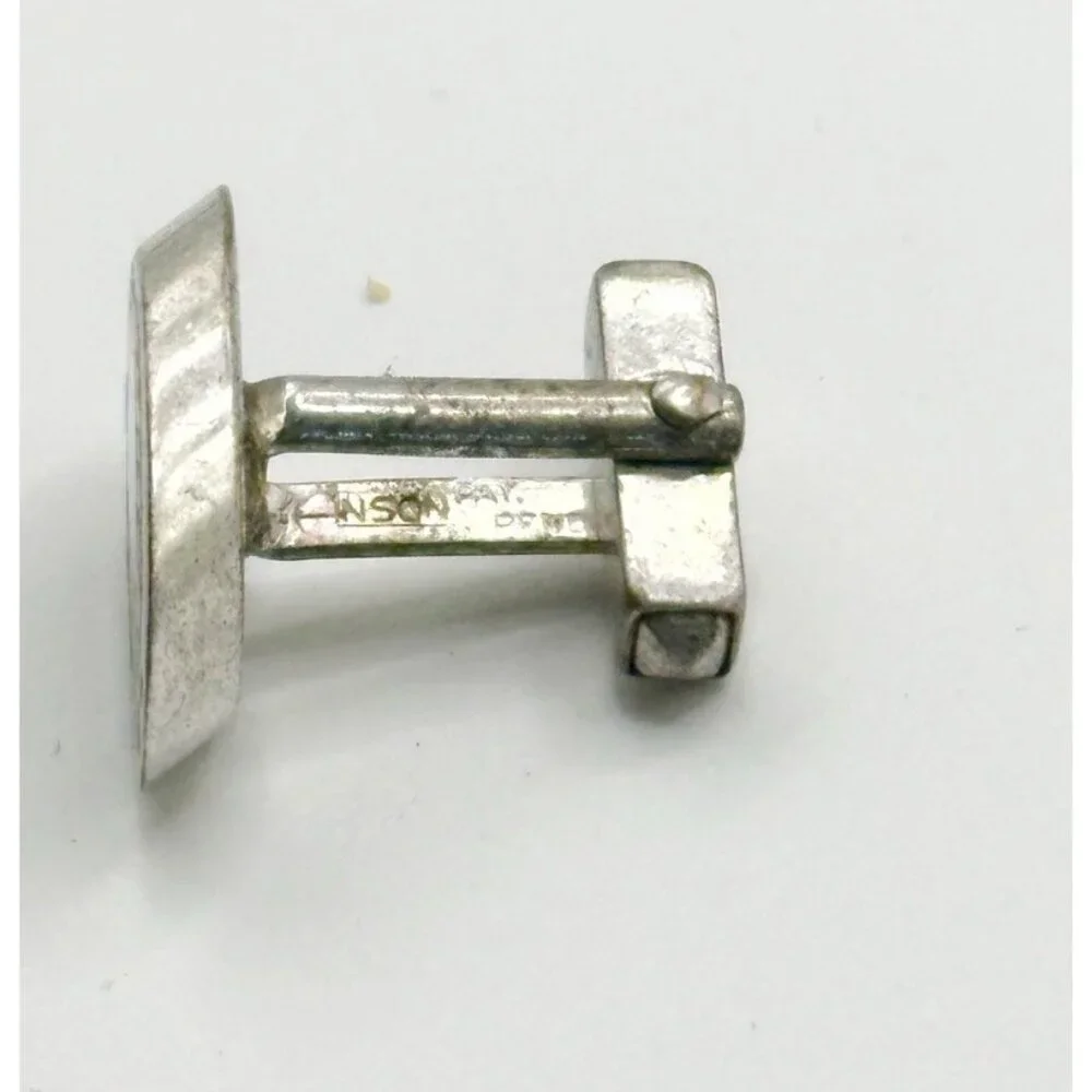 Anson Etched Sterling Silver‎ Cufflinks 3/4 Inch